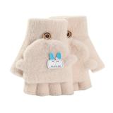 GuliriFei Kids Winter Warm Convertible Flip Top Fingerless Gloves with Button