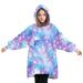 MERSARIPHY Kid Velvet Leisure Wear Fall Smock Loose Home Sleeping Shower Camouflage Cow Skin Leopard Printed Kangaroo Pocket Dress