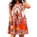 Sexy Dance Sleeveless Tank Dresses for Women Casual V-Neck Short Dress Boho Floral Print Mini Dress Beach Sundress