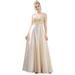 Ever-Pretty Women's Cheap Floor Length Party Gowns Cheap Long Wedding Guest Dress 00653 Gold US14