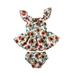 2PCS Infant Toddler Baby Girl Flower Outfit Clothes Top Dresses+ Floral Panties Clothes Set 18-24 Months