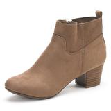 DREAM PAIRS Women's Fashion Chunky Block Ankle Boots Heel Side Zipper Ankle Boots KEENY TAUPE Size 9.5