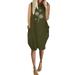 Sleeveless Floral Dress for Plus Size Women Casual Loose Sundress with Pockets Oversize Midi Dress Beach Holiday Vocation Dresses