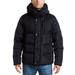 Mens Jacket Navy Medium Mixed Media Hooded Puffer M