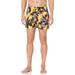 Hugo Boss Men's Swim Trunks Banana Yellow Black Floral Print Shorts, X-Large