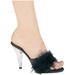 Ellie Shoes E-405-Sasha 4 Heel Maribou Slippers Black / 7