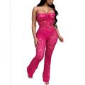 Multitrust Womens Clubwear Lace Playsuit Bodycon Party Jumpsuit Romper Trousers