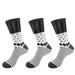 Women's Rayon from Bamboo Crazy Colorful Funky Casual Dress Polka Dot Stripe Socks - Grey Shoe Size 4-9 - 3prs