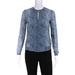 Pre-ownedTory Burch Womens Silk Snakeskin Print Long Sleeve Blouse Blue Size 0