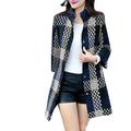 Mnycxen Women Winter Autumn Buttons Plaid Wool Long Warm Jacket Outwear Coat