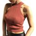 Women Korean Halter Sleeveless High Neck Hanging Neck Knitted Tank Top Slim