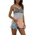 Summer Floral Casual Tunic Blouse Tops For Women Loose Tank Tops Vest Blouse Cami Leopard Casual Beach Sleeveless T-Shirt Ladies Loose Casual Tunic Tops