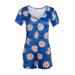 Women's Lady Sexy Romper Bodycon Casual Jumpsuit Romper Short Sleeve Leotard Home Wear Tracksuit Playsuit Pajamas Sleepwear Nightwear Blue/Cokkie M