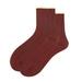 Winnereco Fashion Cotton Socks Korean Women Solid Lace Mid-calf Length Socks (Red)