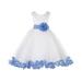 Ekidsbridal Ivory Tulle Rose Petals Formal Flower Girl Dresses Toddler Girl Dresses Pageant Dresses Wedding Tulle Dresses Birthday Girl Dress Special Occasions Dresses Easter Summer Dresses 302S