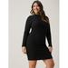 Women's Plus Size Mock Neck Rib-knit Bodycon Dress