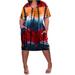 New Women's Casual V Neck Midi Dress Short Sleeve Summer T Shirt Dress with Pockets Print Dress Tie Dye Dress Stripe Print Dress Loose Fit Dress