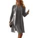 Lovaru Women's Mother Of The Bride Dresses Long Sleeves Knee Length Jacket