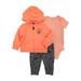 Carters Infant Boys 3-Piece Coral Little Captain Hoodie Bodysuit & Pants Set