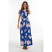 Regular and Plus Sizes Floral Tie Front Dress