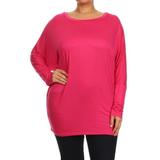 Women's PLUS Trendy Style Long Sleeves Solid Top