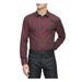 CALVIN KLEIN Mens Red Collared Classic Fit Cotton Dress Shirt XS