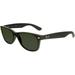 Ray-Ban Men's Polarized New Wayfarer RB2132-622/58-55 Black Oval Sunglasses