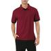 Lars Amadeus Men Summer Golf Shirt Contrast Color Short Sleeves Regular Fit Polo