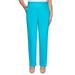 Alfred Dunner Women's Easy Street Sateen Proportioned Pants - Medium Length, Turquoise, 12