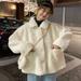 Kernelly Faux Fur Coat Women Warm Soft Button Fur Jacket