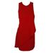Lauren Ralph Lauren Womens Red Sleeveless Asymmetrical-Drape Shift Dress 0