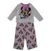 Disney Little Girls White Pink Minnie Mouse Bow Print 2 Pc Pajama Set