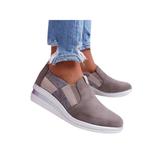 LUXUR Women Slip On Casual Loafers Shoes Ladies Fashion Solid Color Wedge Sneakers