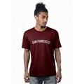 Daxton Premium Basic Crew Neck Short Sleeve Tshirt Cities San Francisco Letter - Burgundy White-Medium