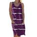 Sexy Dance Loose Casual Crew Neck Tank Dress Comfy Stripe O-neck A-line Dress Women Summer Beach Midi Sundress with Pocket