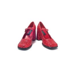 Ellie Shoes E-300-Eden-G 3 Heel Mary Jane Glitter Shoes Red Glitter / 5