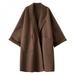 Cocloth Winter Mid-length Coat Ladies Solid Color Long-sleeved Loose Woolen Coat