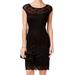 Connected Apparel NEW Black Womens Size 6 Lace Illusion Sheath Dress