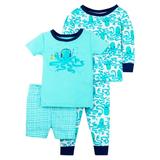 Little Star Organic 100% organic cotton tight fit pajamas, 4pc set (baby boys & toddler boys)