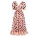 Sunisery Women Sequin Strawberry Cocktail Dresses Long Sleeve Plunge V Neck Lace Up Pleated Mesh Midi Party Slim Fit Dress