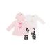 Little Lass Polar Fleece Unicorn Jacket, Long Sleeve Top & Knit Pants, 3pc Outfit Set (Toddler Girls)