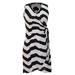 Peach Couture Zig Zag Chevron Print Lightweight Self Tie Side Wrap Dress