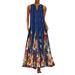 Cotonie Women Plus Size Print Daily Casual Sleeveless Vintage Bohemian V Neck Maxi Dress