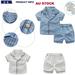 Toddler Baby Kids Stripe Short Sleeve Sleepwear Button Up Shirt and Shorts (2-3T, White)