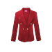 Womens Double Breasted Gold Button Front Blazer Jacket(Red,Small)