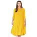 Women's 3/4 Sleeve Loose Plain Casual Long Midi Maxi Dresses with Pockets Made in USA