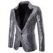 Men Sequin Coat Rock Elegant Long Sleeve Blazer Modern Formal Suit Fashion Jacket Spring Autumn Workwear Outerwear Tuxedo