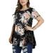 Sexy Dance Women Plus Size Tops Casual Loose Floral Tie Dye Print Short Sleeve Summer Tunic Side Lace Splicing Blouse Pullover