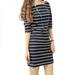 ZEROFEEL Spring Summer Dress Women Round Neck Fashion Black and White Striped Straight Casual Dress