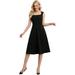 Ever-Pretty Women's Sleeveless Empire Waist Pleated Little Black Dresses 00132 Black Large